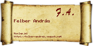 Felber András névjegykártya